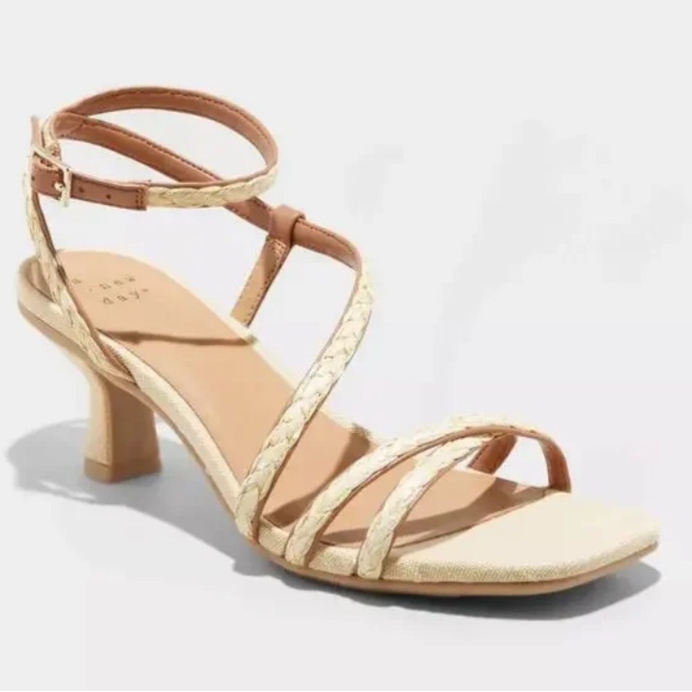 NWT A New Day Tan Irena Strappy Sandal Heels